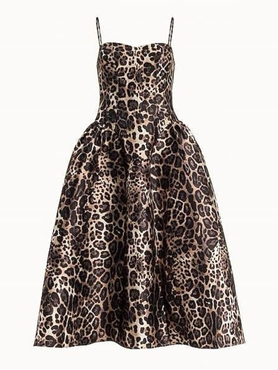 Express Dresses & Skirts - Express Beckham Leopard Print Party Dress - Brown & Black